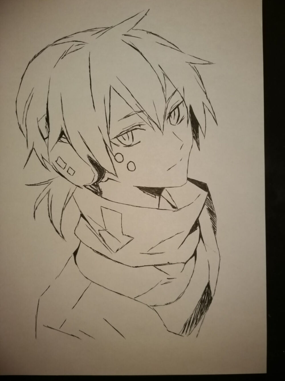 手绘铅笔人物妖尾水笔