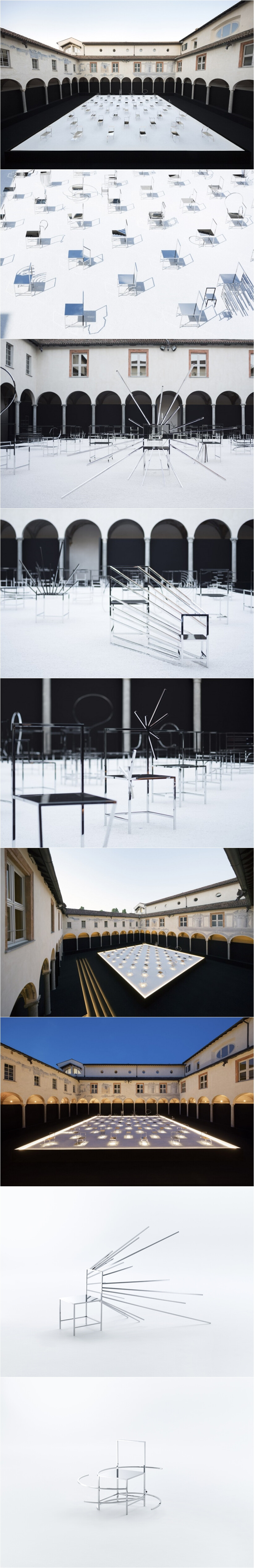 50 Manga Chairs, Milan by Nendo
米兰设计周，Nendo的50把漫画椅将漫画强烈的象征意义融入了家具设计中，想象力爆棚。