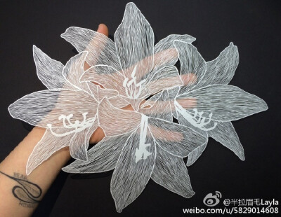 来自于美国纽约的剪纸艺术家 Maude White 的剪纸集 Floral Work 。