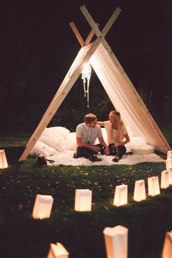 beautiful, romantic, evening picnic (just don't forget the bug spray)