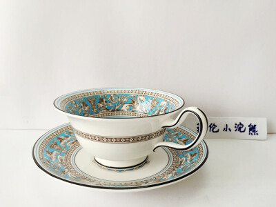 代购
现货 英国Wedgwood 丝绸之路 Florentine Turquoise骨瓷杯+碟礼盒