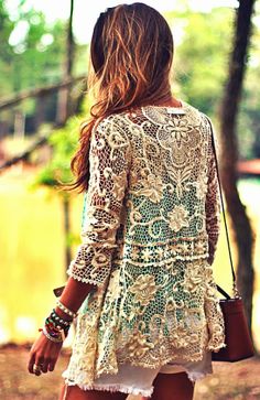 Cream Boho Crochet Blouse