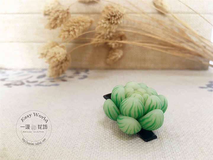 【一汲花坊】Easy原创•多肉植物软陶饰品 玉露