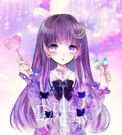 紫色的发，紫色的衣，紫色的发，彩虹的心