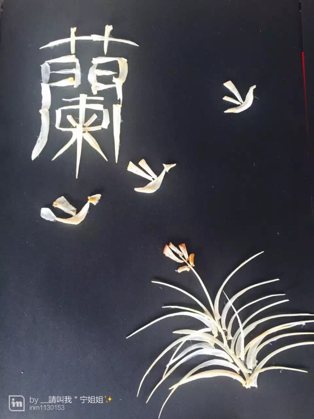 鱼骨粘贴画