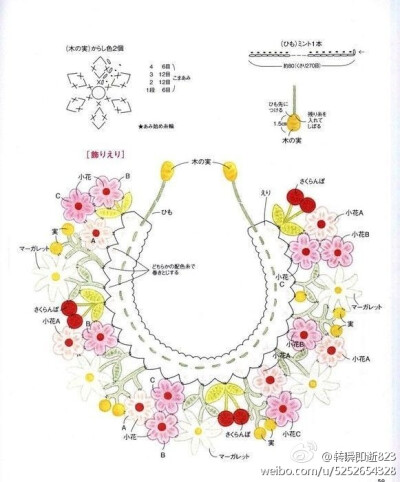 钩针领子-花朵领子