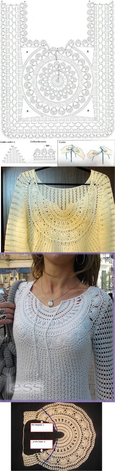 Crochet tops with charts
