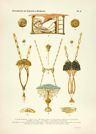 1900年代法国新艺术运动先驱 Paul Follot的珠宝首饰设计图鉴。法国作为新艺术运动的发源地，在19世纪末到20世纪初的短短几十年间出现了大量的天才级的新艺术风格的艺术家，Paul Follot就是其中非常重要的一位。新艺…
