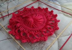 hairpin lace flower - picture tutorial