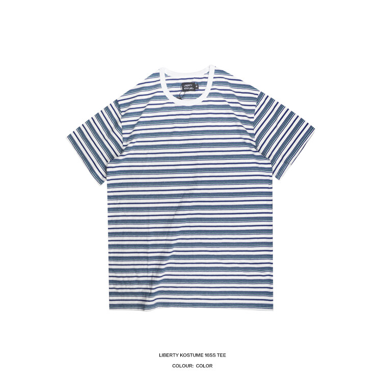 LK LIBERTY KOSTUME stripe tee 青白蓝条纹短袖