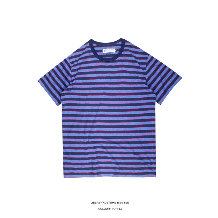 LK LIBERTY KOSTUME stripe tee 紫红条纹短袖