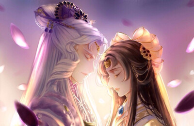 眸倾天下，艳惊两朝。宝阁朱宫夜未央，晓鉴胭脂拂紫槛。