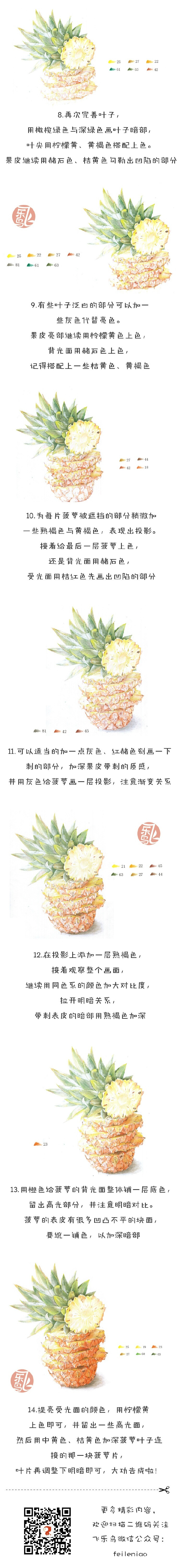 每天10分钟,跟飞乐鸟学画画-菠萝-3.做手账素材也不错哦.想看到全过程的小伙伴们可到本专辑里来学习哦.出自-飞乐鸟.