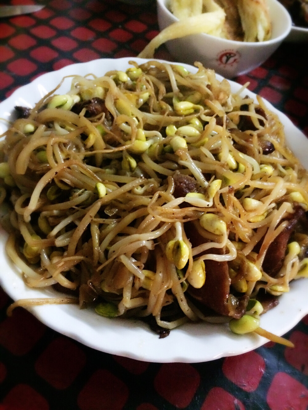 炒黄豆芽，20160427。