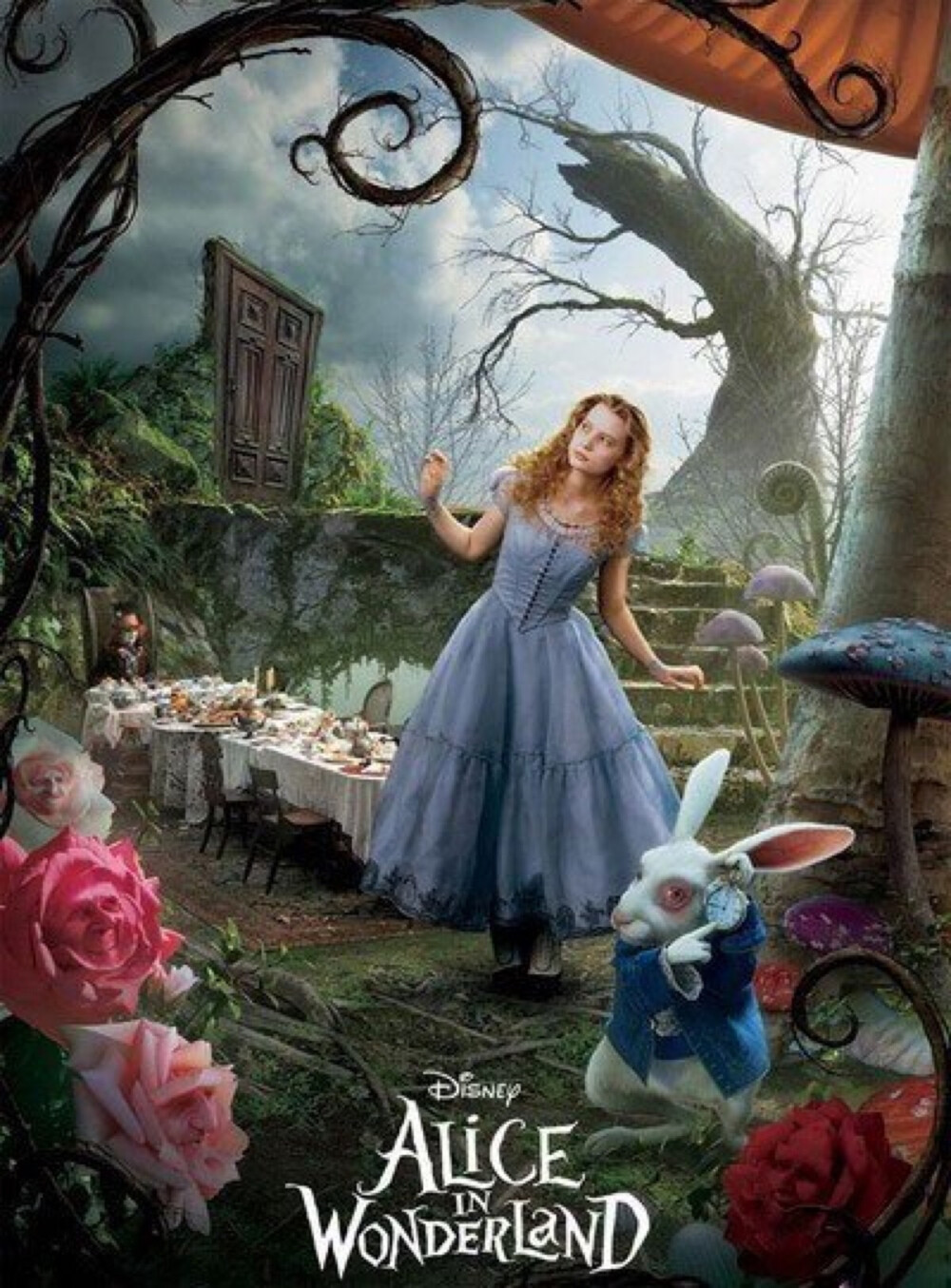 《爱丽丝梦游仙境》（Alice in Wonderland）是迪士尼的一部3D立体电影，其灵感来自于英国童话大师刘易斯·卡罗尔的《爱丽斯漫游仙境》和《爱丽丝镜中奇遇记》。由蒂姆·波顿执导，米娅·华希科沃斯卡、约翰尼·德普、海伦娜·邦汉·卡特和安妮·海瑟薇等联袂出演。影片于2010年3月26日在中国内地上映。
影片讲述了发生在爱丽丝上次梦游仙境的十三年后的故事，已经19岁的爱丽丝去一个庄园参加一个聚会，爱丽丝选择了逃跑，她跟着一只白兔钻进了一个洞，再次来到“仙境”。
影片获得第83届奥斯卡金像奖最佳服装设计奖 、最佳艺术指导奖。