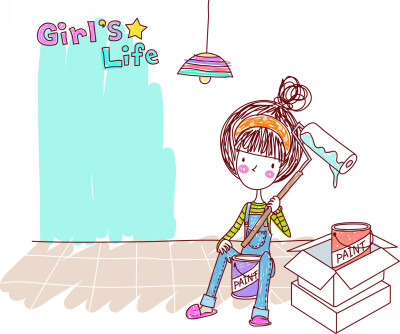 女孩的生活 Girl's Life 图34 粉刷 刷墙