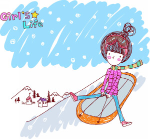 女孩的生活 Girl's Life 图35 运动 滑雪 雪橇