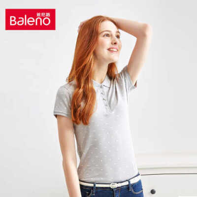 「POLO」←_←
Baleno/班尼路女装 甜美学院风短袖polo衫 休闲时尚保罗衫女夏装
