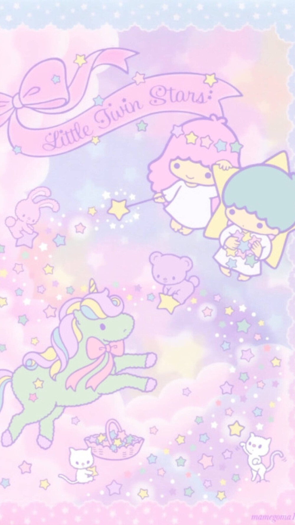 ▽闪闪的粉嫩少女心手机壁纸78双子星