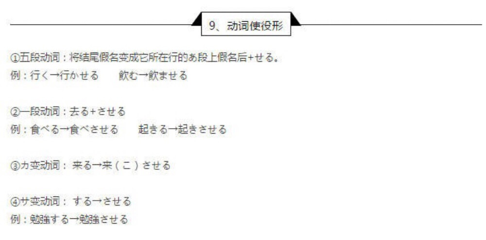 日语动词九种变形方法大全