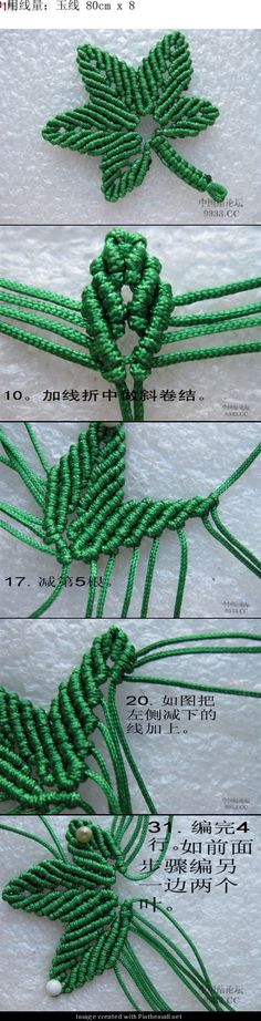 macrame maple leaf - detailed photo tutorial