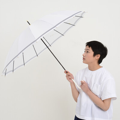 tiohoh长柄伞日本加固防风小清新雨伞女韩国创意海军条纹晴雨伞