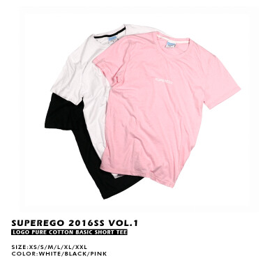 SUPEREGO 16SS LOGO TEE 男女日常简约字母印花短袖 粉色 三色入