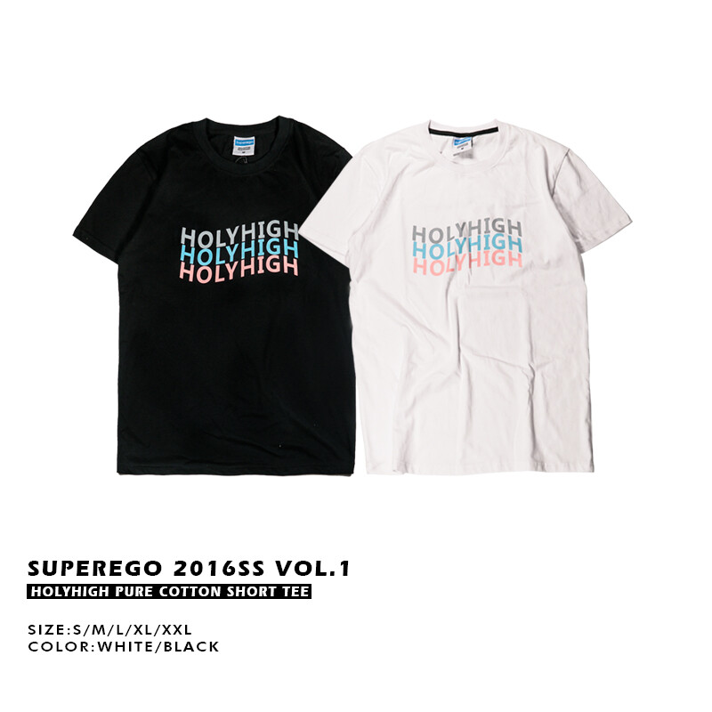 SUPEREGO 16SS "HOLYHIGH" 好厉害恶搞 配色字母印花短袖TEE 两色