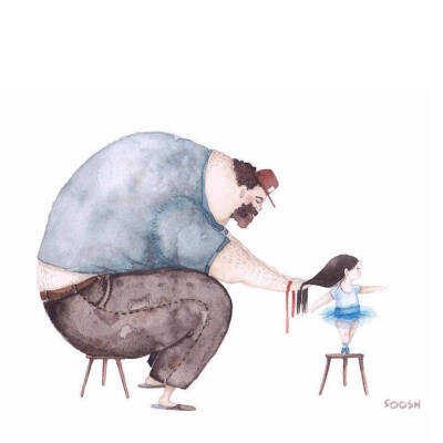 学会珍惜身边美好的人和物！胖爸爸——来自乌克兰插画师Snezhana Soosh