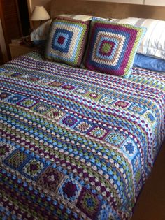 Identity Crisis ~ Granny Squares & Stripes Crochet Blanket.