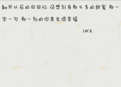 找回了手机 看到了记录 我留下了眼泪 没想到 那一字一句真的很幸福 不过那已是过去，