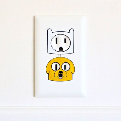 Finn & Jake Adventure Time Electric Outlet by ElectricStickerCo