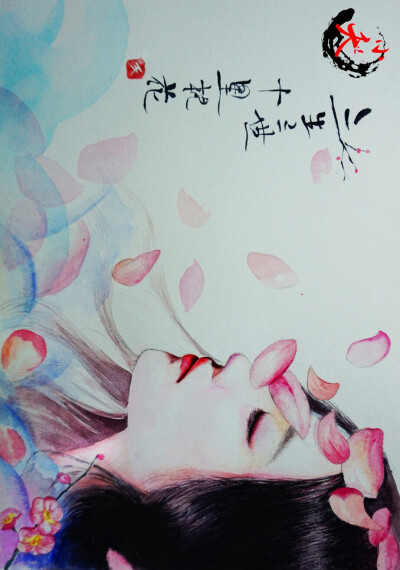 水彩画 古风 刘亦菲 三生三世十里桃花 