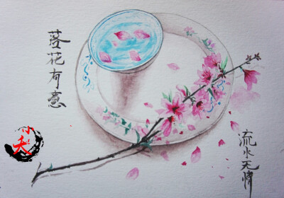 水彩画 作者小夭 古风
