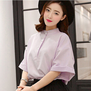 新款女装时尚气质雪纺蝙蝠袖衬衫