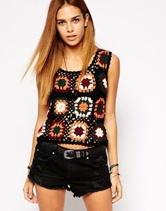 ASOS granny square #crochet top via Outstanding Crochet