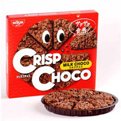 日本进口零食 crisp choco日清 麦脆巧克力 玉米片披萨饼干57g