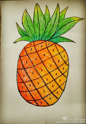 #儿童画# 儿童画-菠萝