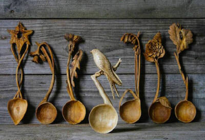 木匠 Giles Newman 制作的木勺（gilesnewman.com）【相关：O尖峰视界】