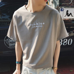 2016夏季新款短袖男韩版刺绣宽松t恤潮流青年日系蝙蝠衫半袖圆领t
