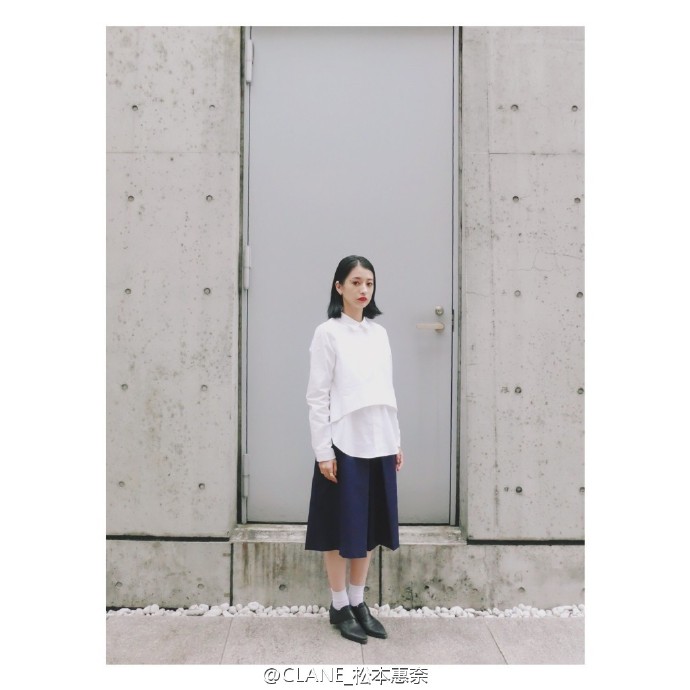 #CLANE# #松本恵奈# 20150825_OOTD ，OX LAYER SHIRT SH : CLANE，PANTS : HYKE，SHOES : Alexander Wang