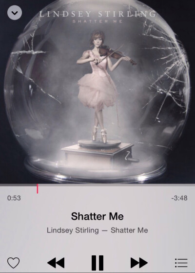 ThreeR卖安利：《Shatter Me》Lindsey Stirling，Lindsey是著名的小提琴演奏家，曾为多部电视剧创作插曲。这首由Izzy Hale参与feat的歌非常好听。