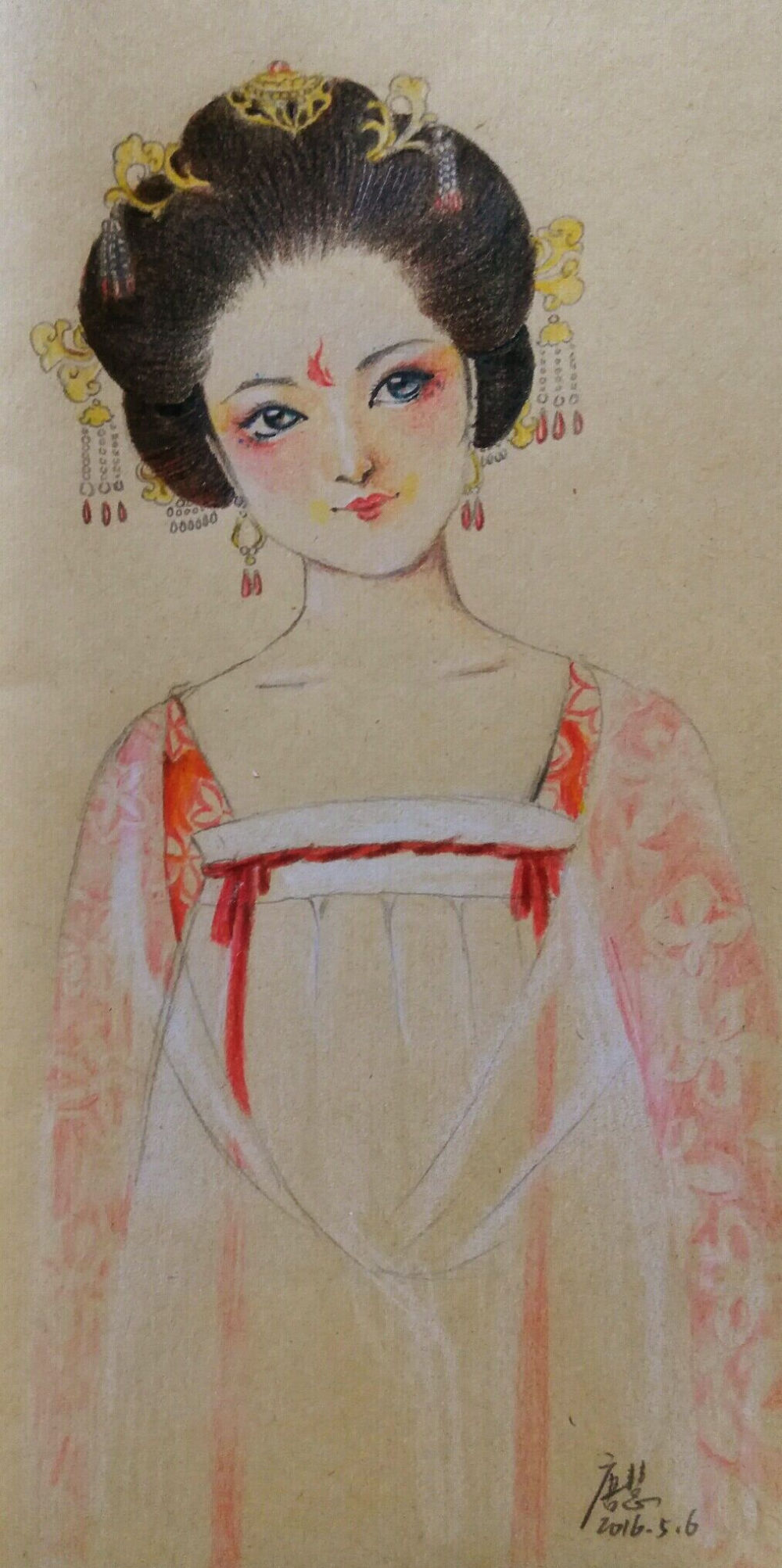 唐代手绘古装美女图图片