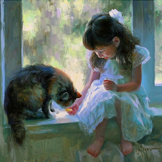 俄罗斯当代画家vladimirvolegov油画作品可爱的孩子们