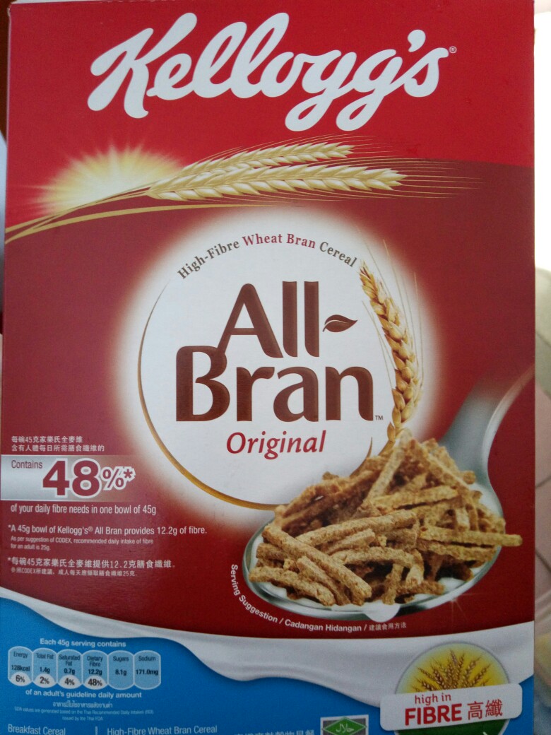 Kellogg's家乐氏 All Bran全麦维 即食谷物高膳食纤维低脂，介绍想减肥的你，方便简单的早餐。