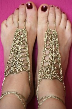 Beach Wedding Barefoot Sandals, Lace crochet Foot jewelry, Bridesmaids jewelry