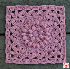 Crown Jewels - 12" square by Melinda Miller [free pattern] <a class="pintag" href="/explore/crochet/" rel="nofollow">#crochet</a> <a class="pintag" href="/explore/handmade/" rel="nofollow">#handmade</…