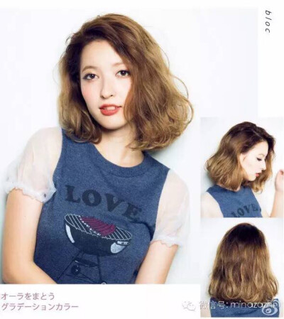 大旁分式的lob长度卷发，渐变色的金发带来醒目的光影交错感，满满的大人感酷酷style。