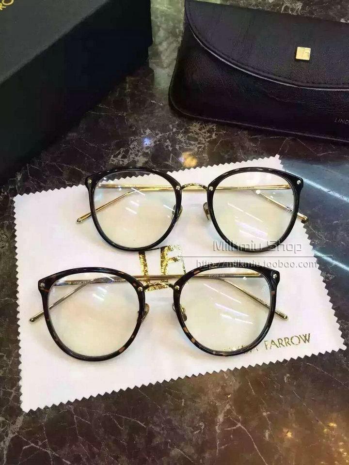 2016LINDA FARROW琳达复古光学架眼镜框架平光眼镜架圆框男女情侣
