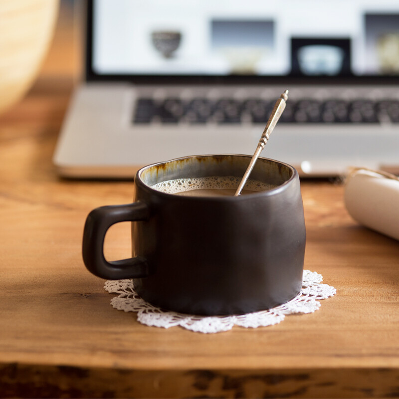 陶瓷杯子透明釉冰裂杯创意水杯马克杯咖啡杯茶杯早餐牛奶杯果汁杯